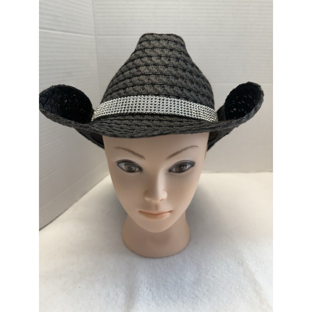 New Womens Madd Hatter Black Western hat adjustable headband 100% paper